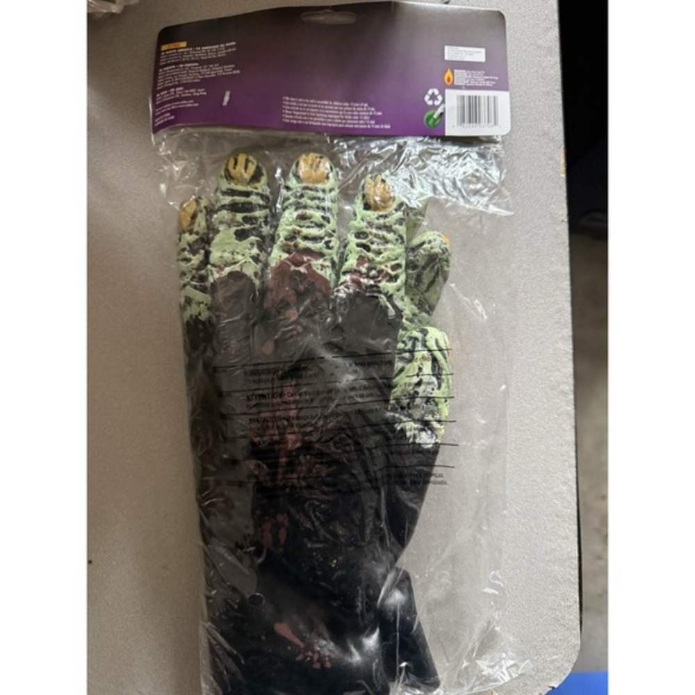 Zombie Molded Gloves for Theater   Adult‎ 14+ By Rubies New In Bag